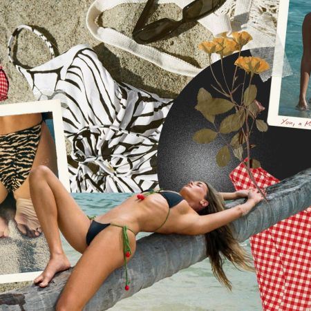 A composite of women in swimsuits