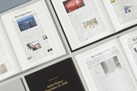 The New York Times Custom Birthday Book, on a newspaper background