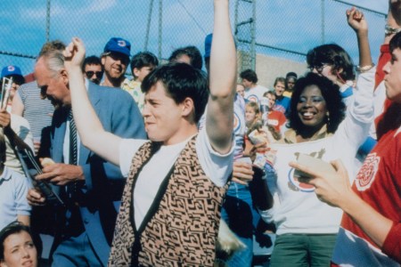 Ferris Bueller celebrating